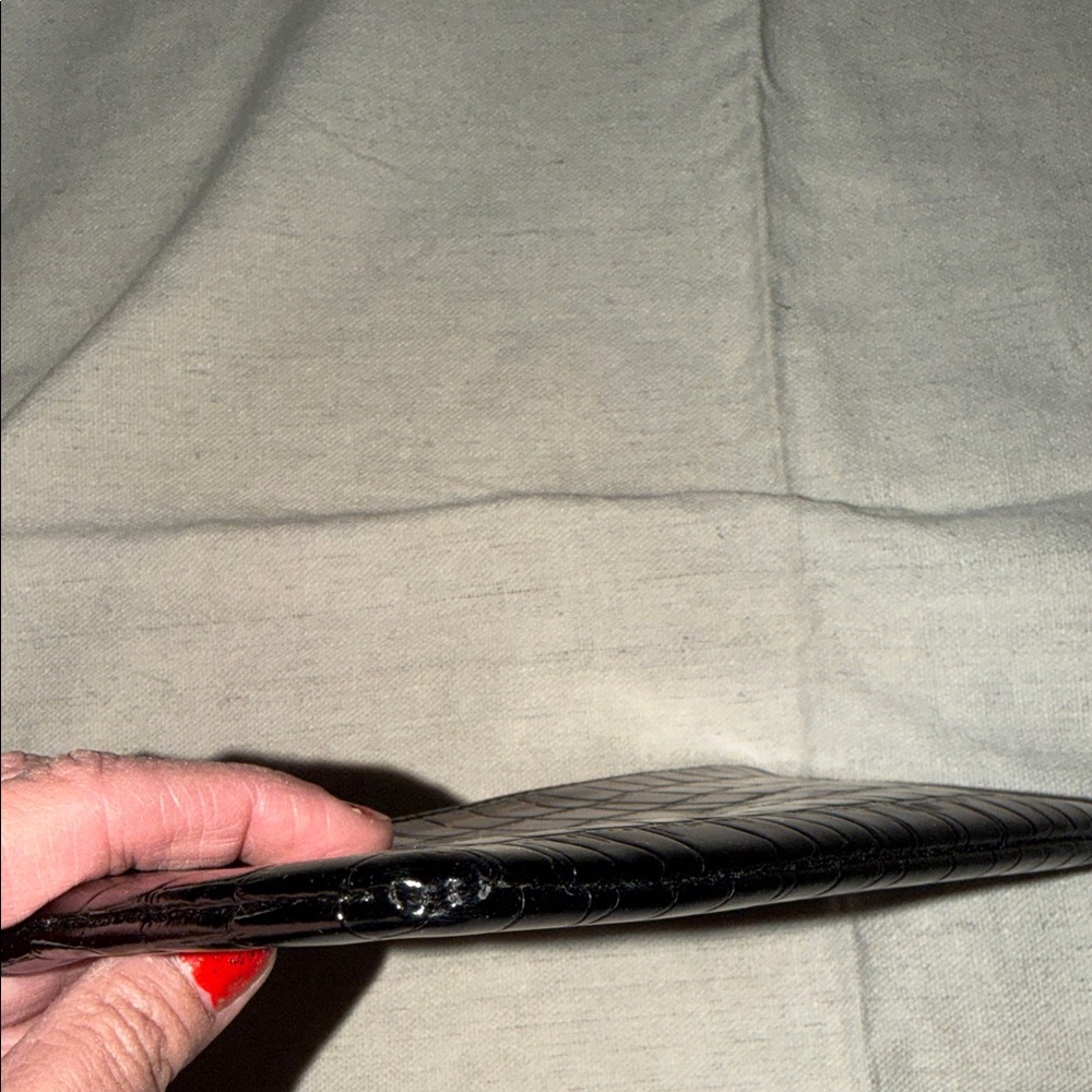 Anine Bing Black Croc-Embossed Zip Card Wallet - Picture 5 of 9
